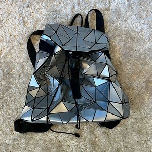 Emilio Pepe Geometric Backpack - Silver